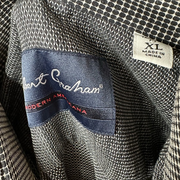 Robert Graham Modern Americana Men's XL Tailored Fit Black Dot Knowledge - Picture 10 of 10